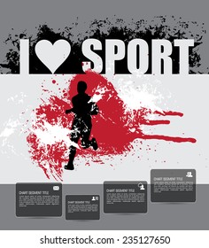 Marathon runner. Vector illustration. Background for poster