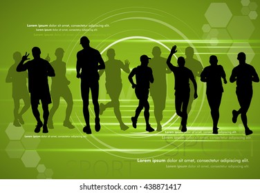 Marathon runners illustration