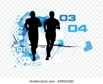Marathon runners illustration