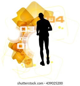 Marathon runners illustration