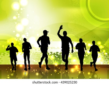 Marathon runners illustration