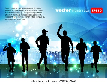 Marathon runners illustration