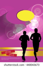 Ilustración de marathon runners