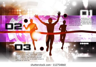 Marathon runners. Vector illustration