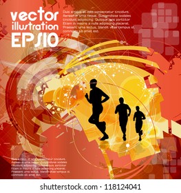 Marathon runners. Vector illustration