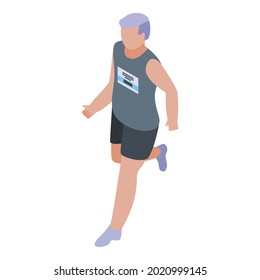 Marathon running icon. Isometric of marathon running vector icon for web design isolated on white background