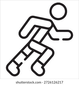 Atleta de resistencia de Vector del icono de la carrera de maratón aislado en blanco