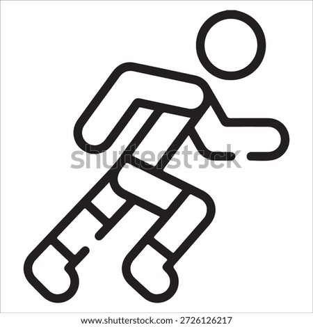Marathon running icon vector endurance athlete isolated on white