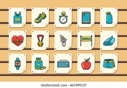 Marathon and running icons set,eps10