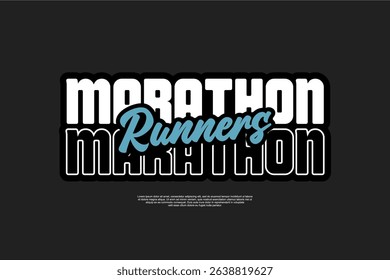 marathon running merchandise template vector for tshirt and sticker