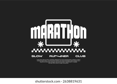 marathon running merchandise template vector for tshirt and sticker