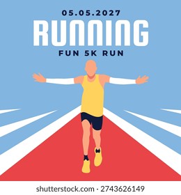marathon running poster design illustration
