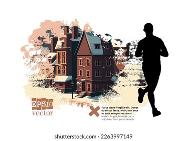 Marathon running race. Man jogging to promote good health.