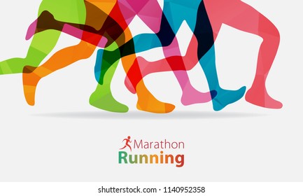 Marathon running team group