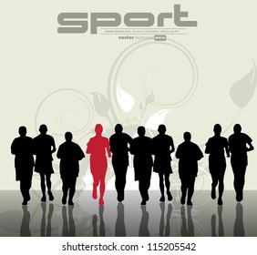 Marathon. Sport illustration