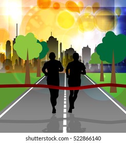 Marathon, sport illustration