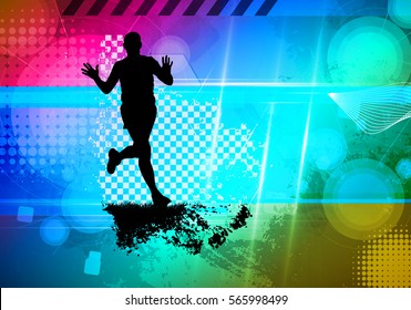 Marathon, sport illustration, vector