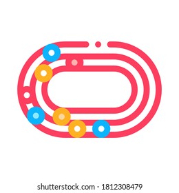 Marathon Stadium Top View Icon Vector. Outline Marathon Stadium Top View Sign. Isolated Contour Symbol Illustration