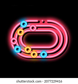 Marathon Stadium Top View neon light sign vector. Glowing bright icon Marathon Stadium Top View sign. transparent symbol illustration