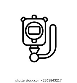 Marathon Stopwatch Outline Icon Vector Illustration
