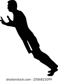 Marathon Training con la silueta de Vector dibujado a mano de Pose,