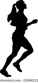 Marathon Training with the Pose hand drawn vector silhouette,