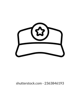 Marathon Visor Cap Outline Icon Vector Illustration