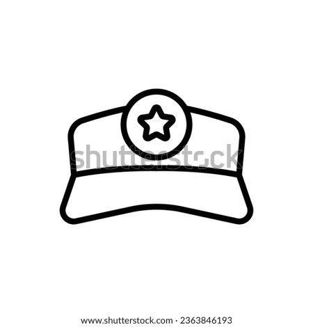 Marathon Visor Cap Outline Icon Vector Illustration