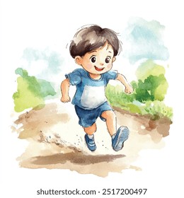 marathon watercolor clipart illustration isolated
