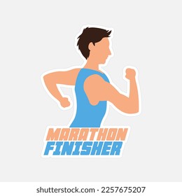 Marathoner Stickers vector art print ready template