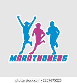 Marathoner Stickers vector art print ready template