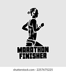 Marathoner Stickers vector art print ready template