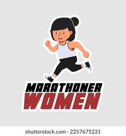 Marathoner Stickers vector art print ready template