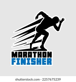 Marathoner Stickers herramienta vectorial plantilla lista para imprimir