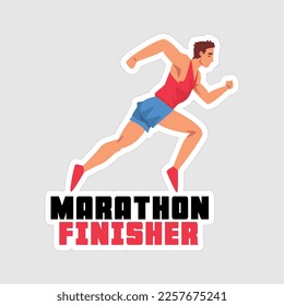 Marathoner Stickers vector art print ready template