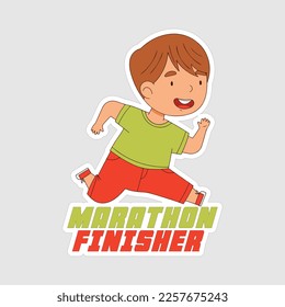 Marathoner Stickers vector art print ready template