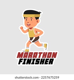 Marathoner Stickers vector art print ready template
