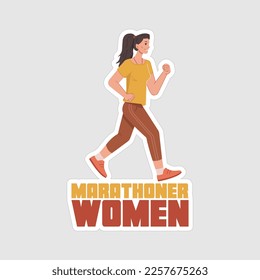Marathoner Stickers vector art print ready template