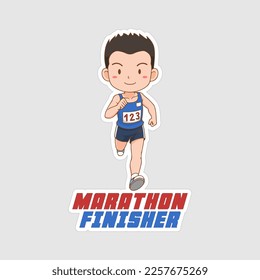 Marathoner Stickers vector art print ready template
