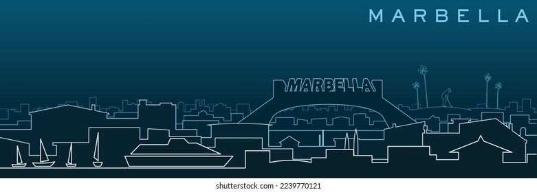 Marbella Multiple Lines Skyline and Landmarks