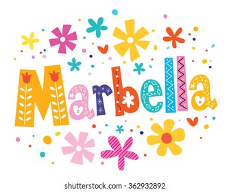 Marbella, Spain lettering decorative type