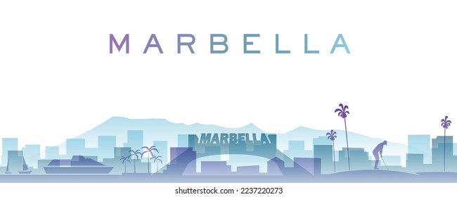 Marbella Transparent Layers Gradient Landmarks Skyline