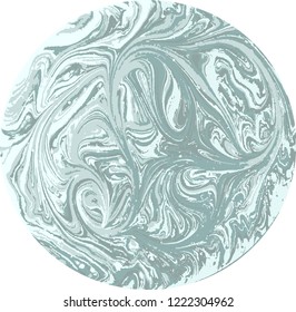 Marble abstract acrylic background. Nature blue marbling artwork texture. Imitation of a cross round section of a gemstone. Vector illustration.