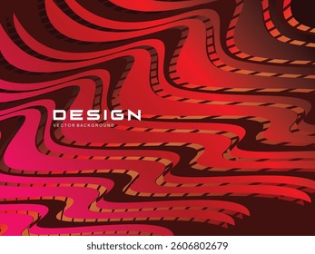 Marble abstract design red line artwork background. wavy gradient red line vector illustration.