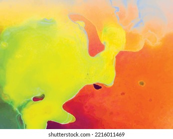 Marble Abstract Pattern. Liquid Splash Sun Fire. Acrylic Ink Splash Space. Orange Holi Paint. Alcohol Ink Watercolor. Swirl Liquid Splash. Fluid Abstract Red Fire. Hot Vector Abstract Science