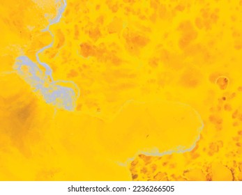 Marble Abstract Pattern. Swirl Liquid Splash. Acrylic Ink Background. Yellow Holi Paint. Liquid Abstract Watercolor. Fluid Splash Sun Fire. Alcohol Ink Marble Space. Hot Modern Abstract Science
