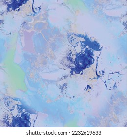 Marble Abstract Pattern. Water Color Holi Space. Alcohol Ink Illustration. Swirl Vector Galaxy. Liquid Galaxy Background. Fluid Abstract Watercolor. Acrylic Ink Repeat Paint. Trippy Seamless Painting