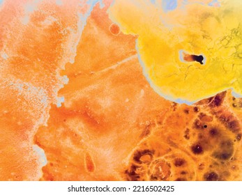 Marble Abstract Texture. Fluid Splash Illustration. Liquid Gradient Watercolor. Orange Holi Space. Alcohol Ink Splash Paint. Fluid Vector Grunge. Acrylic Ink Red Fire. Hot Modern Abstract Sun Fire