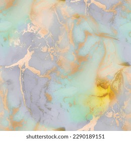 Marble Alcohol Ink. Blue Gradient Watercolor. Gold Light Marble Background. Water Color Watercolor. Fluid Elegant Repeat. Modern Abstract Painting. Blue Amethyst Wall Paint. Gold Water Color Marble.