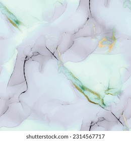 Tinta de alcohol de mármol. Color de agua del degradado azul. Acuarela color agua. Fondo De Mármol De Luz Azul. Pintura moderna y transparente. Mármol color agua dorada. Pared De Ametismo De Oro. Textura elegante del suelo.